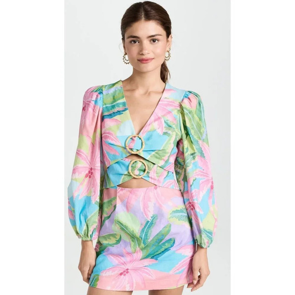 NWT FARM Rio Anthopologie Beach Vibe Mini Dress $200 - Picture 1 of 14